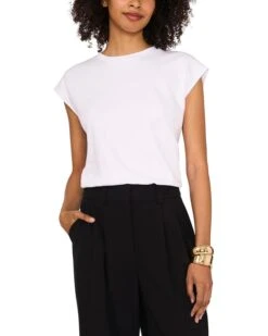 Vince Camuto Cropped Sleeveless Top With Elastic Hem | Shirts & Tops