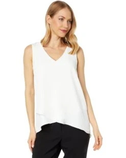 Vince Camuto Sleeveless V-Neck Overlap Blouse | Shirts & Tops