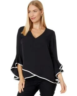 Vince Camuto V-Neck Overlap Blouse | Shirts & Tops