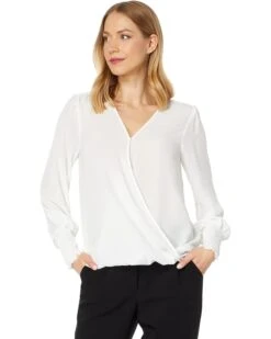Vince Camuto V-Neck Overlap Long Sleeve Blouse | Shirts & Tops