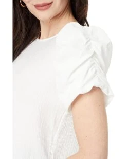 Vince Camuto Crew Neck Gathered Puff Sleeve Blouse | Shirts & Tops -Shoe Trend Shop 714LaoBrMML. AC SR736920
