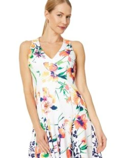 Vince Camuto Printed Scuba Fit-and-Flare with Combo Godets | Dresses -Shoe Trend Shop 71Cy1em3YzL. AC SR736920