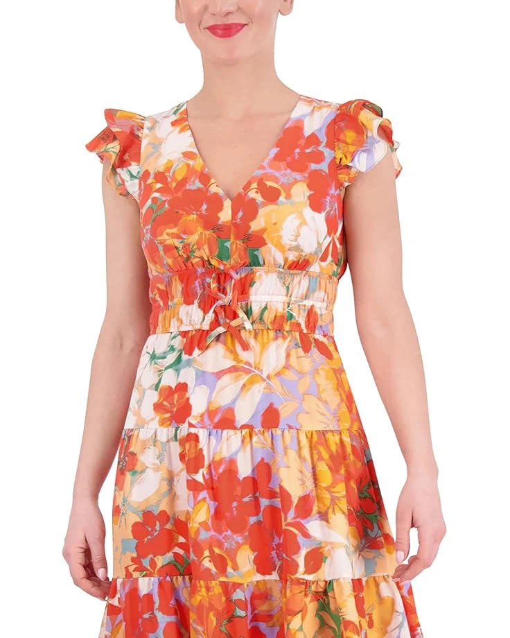 Vince Camuto Printed Tiered Skirt Midi | Dresses 5 Vince Camuto Printed Tiered Skirt Midi | Dresses - Image 3