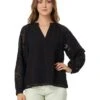 Vince Camuto V-Neck Combo Long Sleeve Blouse | Shirts & Tops -Shoe Trend Shop 71PGpyd0a2L. AC SR736920