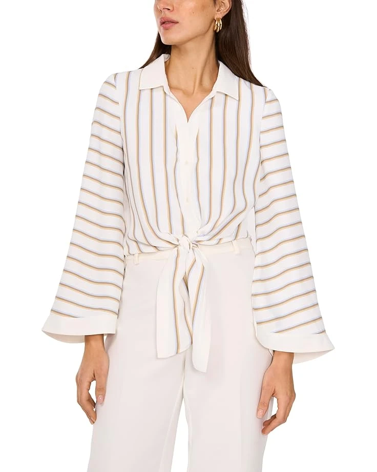 Vince Camuto Tie Front Button Up Collared Blouse | Shirts & Tops 3 Vince Camuto Tie Front Button Up Collared Blouse | Shirts & Tops