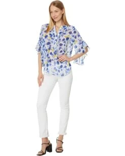 Vince Camuto Pintuck Flutter Slv Henley Blouse | Shirts & Tops -Shoe Trend Shop 71a1Tjet HL. AC SR736920