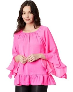 Vince Camuto Flowy Ruffled Blouse with 3/4 Sleeve | Shirts & Tops -Shoe Trend Shop 71j5kd10BRL. AC SR736920