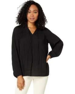 Vince Camuto Pleated Raglan Mock Neck Blouse | Shirts & Tops