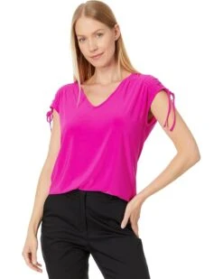 Vince Camuto Slvlss V Neck With Shirring At Shoulders | Shirts & Tops -Shoe Trend Shop 71o6TnZWAXL. AC SR736920