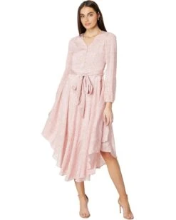 Vince Camuto V Neck Tie Waist Maxi Dress- L | Dresses