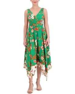 Vince Camuto Printed Handker Cheif Hem Midi | Dresses