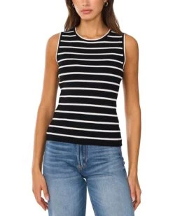 Vince Camuto Stripe Tank With Tipping | Shirts & Tops