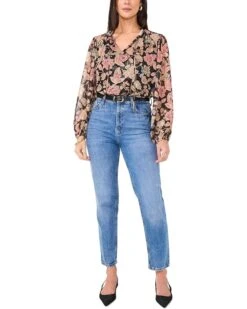 Vince Camuto Peasant Split Neck Long Sleeve Blouse With Ties | Shirts & Tops -Shoe Trend Shop 81D3 6ZUWHL. AC SR736920