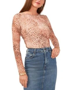 Vince Camuto Long Sleeve Top with Shireed Sleeves | Shirts & Tops